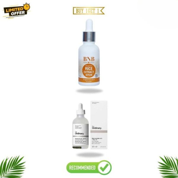 2 In 1 Whitening Face Serum Deal ,Niacinamide Serum + Rice Extract Serum