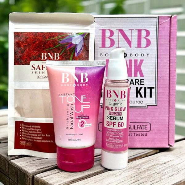 BNB Pink Glow Kit ( Toneup Facewash + Saffron Mask + Pink Glow Sunscreen) | U-Care