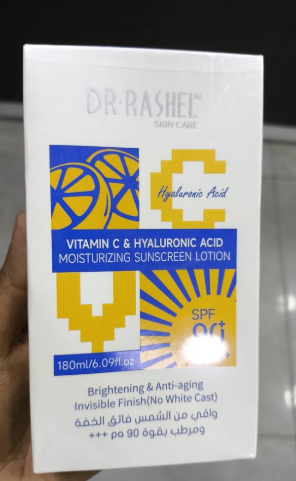 Dr Rashel Vitamin C Hyaluronic Acid Moisturizing Sunscreen Lotion Spf 90 – 180 Ml