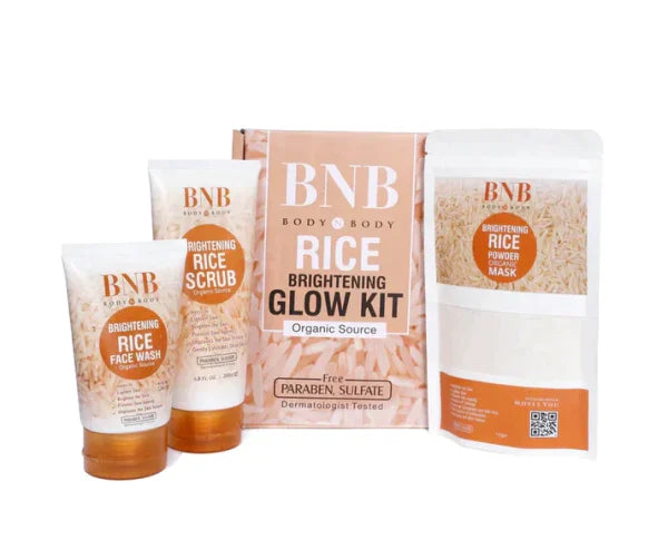 Bnb Whitening Rice Extract Bright & Glow Kit | Special Deal | U-Care